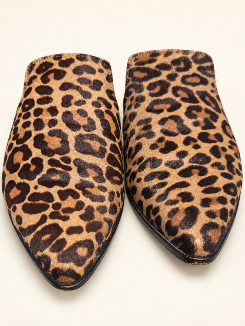 Dolce Vita Holli Leopard Calf Hair Pointed Mules Size 10